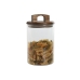 Set di 3 Barattoli Home ESPRIT Marrone Trasparente Acacia Vetro Borosilicato 650 ml 900 ml 1 L 3 Pezzi