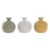 Decoratieve figuren Home ESPRIT Wit Groen Mosterd Modern 13,5 x 13,5 x 15 cm (3 Stuks)