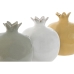 Decoratieve figuren Home ESPRIT Wit Groen Mosterd Modern 13,5 x 13,5 x 15 cm (3 Stuks)