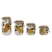 Set de 4 Botes Home ESPRIT Amarillo Cristal Hierro 1,5 L 4 Piezas