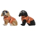 Decoratieve figuren Home ESPRIT Bruin Zwart Natuurlijk Hond Loft 31 X 24 X 29 cm (2 Stuks)