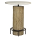 Sidebord Home ESPRIT Hvit Naturell Marmor Teak 90 x 90 x 114 cm