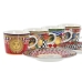 Set of Mugs with Saucers Home ESPRIT Yellow Red Porcelain 12,5 x 12,5 x 1,5 cm (4 Units)