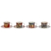 Lot de tasses avec soucoupes Home ESPRIT Jaune Rouge Porcelaine 220 ml 15,6 x 15,6 x 1,7 cm (4 Unités)