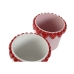 Vaso Home ESPRIT Bianco Rosso Rosa Dolomite 20 x 20 x 19 cm (2 Unità)