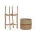 Plantenbakkenset Home ESPRIT Natuurlijk Jute Mangohout 26 X 26 X 67 cm (2 Onderdelen)