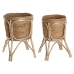 Set de jardiniere Home ESPRIT Natural răchită Fibră 28 x 28 x 38 cm (2 Piese)