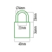 Key padlock EDM 85209 Brass Bow 40 x 23 mm