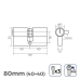 Cylinder EDM 85165 r15 Złoty Mosiądz Długa krzywka Europejski