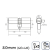 Cylinder EDM 85170 r15 Złoty Mosiądz Długa krzywka Europejski