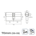 Cylinder EDM 85176 r15 ickel Långt kamlås Europeisk