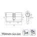 Cylinder EDM 85178 r13 nickel Short camlock European