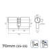 Cilindro EDM 85185 r13 Dorado Latón Leva Corta Europeo