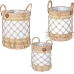 Set de Coșuri Alexandra House Living Alb Verde răchită Ratan Fibră naturală 37 x 30 cm 43 x 33 cm 31 x 24 cm 33 x 43 x 33 cm 3 P