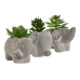 Decoratieve plant Home ESPRIT Polyethyleen Cement 8 x 5 x 7 cm (3 Stuks)