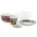 Bule Home ESPRIT Azul Branco Cristal Porcelana (2 Unidades)