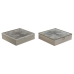 Boks for Infusjoner Home ESPRIT Brun Beige Metall Krystall Tre MDF 24 x 24 x 6,5 cm (2 enheter)