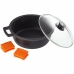 Casserole avec Couvercle en Verre BRA Noir Métal Aluminium Aluminium fondu Ø 28 cm