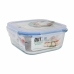 Square Lunch Box with Lid Quttin Transparent 750 ml 16 x 16 x 7 cm (6 Units)