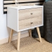 Nightstand Vinthera Moa White Brown 40 x 49,5 x 30 cm