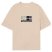 Kortærmet T-shirt til Mænd Jack & Jones JORPORTLAND BLOCK BRANDING SS CN LN 12262662 Beige