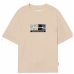 Kortærmet T-shirt til Mænd Jack & Jones JORPORTLAND BLOCK BRANDING SS CN LN 12262662 Beige