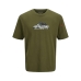 Men’s Short Sleeve T-Shirt Jack & Jones JCOMOUNTAIN LOGO TEE SS CREW NECK 12262220 Green