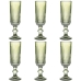 Set of cups Home ESPRIT Green Crystal 6 x 6 x 18,4 cm (6 Units)