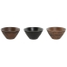 Snack Bowl Home ESPRIT Brown Black Light brown Mango wood Colonial 15 x 15 x 8 cm (3 Units)