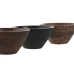 Snack Bowl Home ESPRIT Brown Black Light brown Mango wood Colonial 15 x 15 x 8 cm (3 Units)