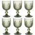 Set of cups Home ESPRIT Green Crystal 8 x 8 x 14,5 cm (6 Units)