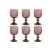 Conjunto de Copos Home ESPRIT Cor de Rosa Cristal 8 x 8 x 14,5 cm (6 Unidades)