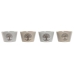 Kom Home ESPRIT Wit Beige Keramiek 570 ml 13 x 13 x 8 cm (4 Stuks)