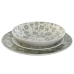 Conjunto de Louça Home ESPRIT Branco Verde Porcelana Floral 27 x 27 x 2 cm 18 Peças