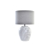 Galda lampa DKD Home Decor Canvas Keramika Pelēks Balts (38 x 38 x 58 cm)