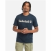 Men’s Short Sleeve T-Shirt Timberland Kennebec River Camo Linear Logo Blue