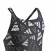 Maillot de Bain Fille Adidas Aop Bars Suit Gris