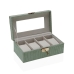 Box for watches Versa Green MDF Wood 11,5 x 8 x 21 cm