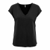 Dames-T-Shirt met Korte Mouwen Only Onlfree Life Mod.V-Neck Zwart