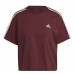 Damen Kurzarm-T-Shirt Adidas 3S Cr Braun