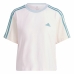 Camisola de Manga Curta Mulher Adidas 3S Cr Branco