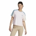 Camisola de Manga Curta Mulher Adidas 3S Cr Branco