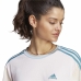 Camisola de Manga Curta Mulher Adidas 3S Cr Branco