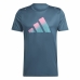 Camiseta Adidas Run Icons 3 Bar Azul