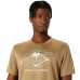 Herren Kurzarm-T-Shirt Asics Fujitrail Logo Ss Top Braun Beige