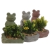 Decoratieve plant Home ESPRIT Polyethyleen Cement Kikker 9 x 9 x 13 cm (3 Stuks)