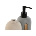 Dispenser di Sapone Home ESPRIT Nero Grigio Crema ABS Dolomite (2 Unità)