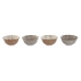 Set de Cuencos Home ESPRIT Marrón Beige Porcelana Flores Shabby Chic 15 x 15 x 7 cm