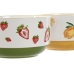 Salad Bowl Home ESPRIT Yellow Red Green Porcelain 21 x 21 x 12 cm (2 Units)