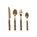 Set de Tacâmuri Home ESPRIT Auriu* Natural Oțel inoxidabil ABS 3 x 2 x 16 cm 24 Piese